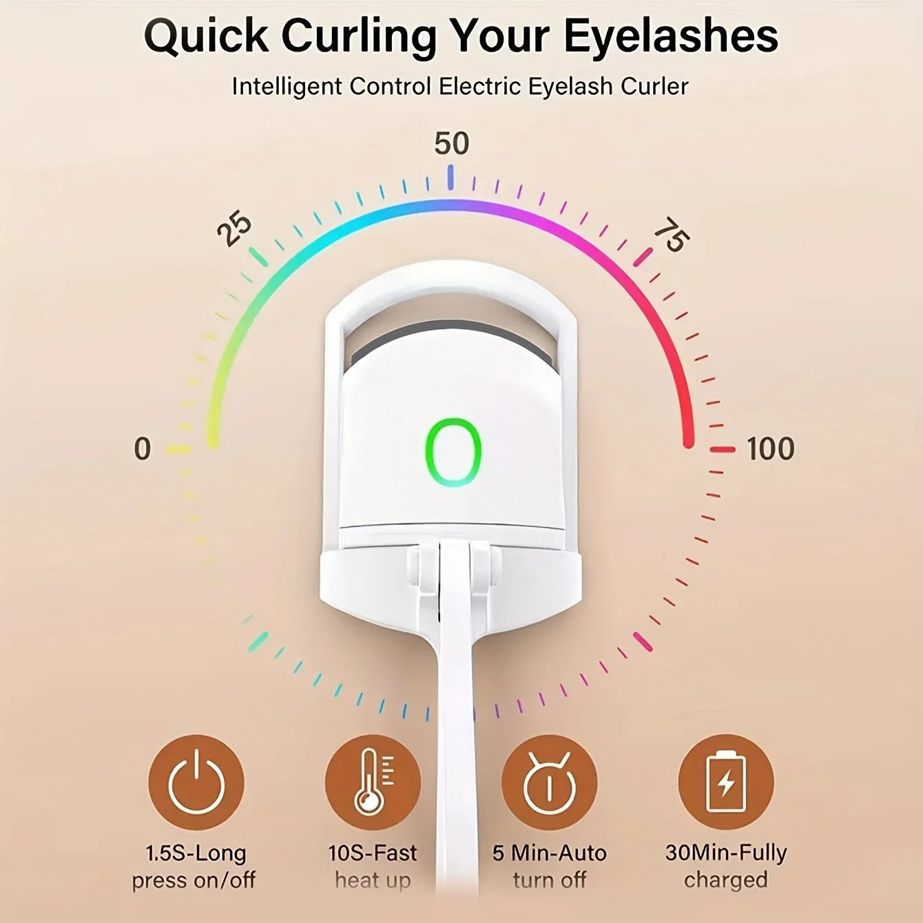 Electric Heated Eyelash Curler Eyelashes Curls Thermal Eyelash Curler Temperature Control Charging Mini Long Lasting Makeup Tool