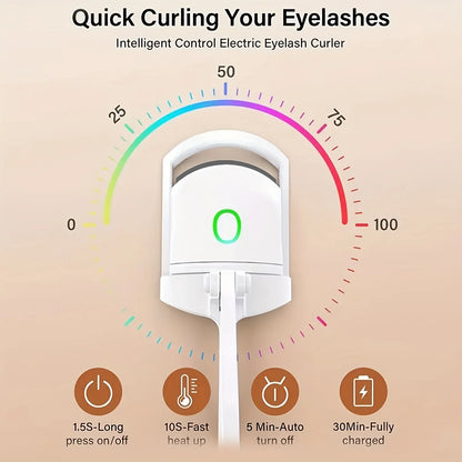 Electric Heated Eyelash Curler Eyelashes Curls Thermal Eyelash Curler Temperature Control Charging Mini Long Lasting Makeup Tool